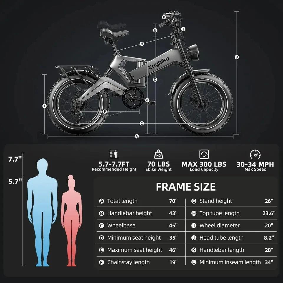 NEW 20 inch 48V 1000W 25AH mountain city adult electric bicycle folding electric fat tire dirt bike electric bicycle ebike