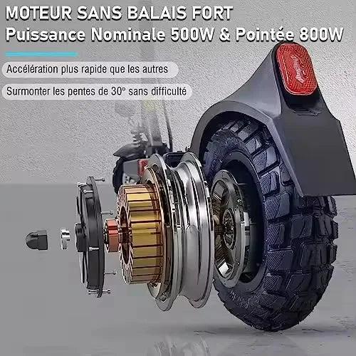 Y6S Adult Electric Scooter - 500W rated 800W Max 48V 18Ah Professional Electric Scooter for Work 10 Inch Tyre Shock Absorption - Franklyn & Page E-Bike Emporium