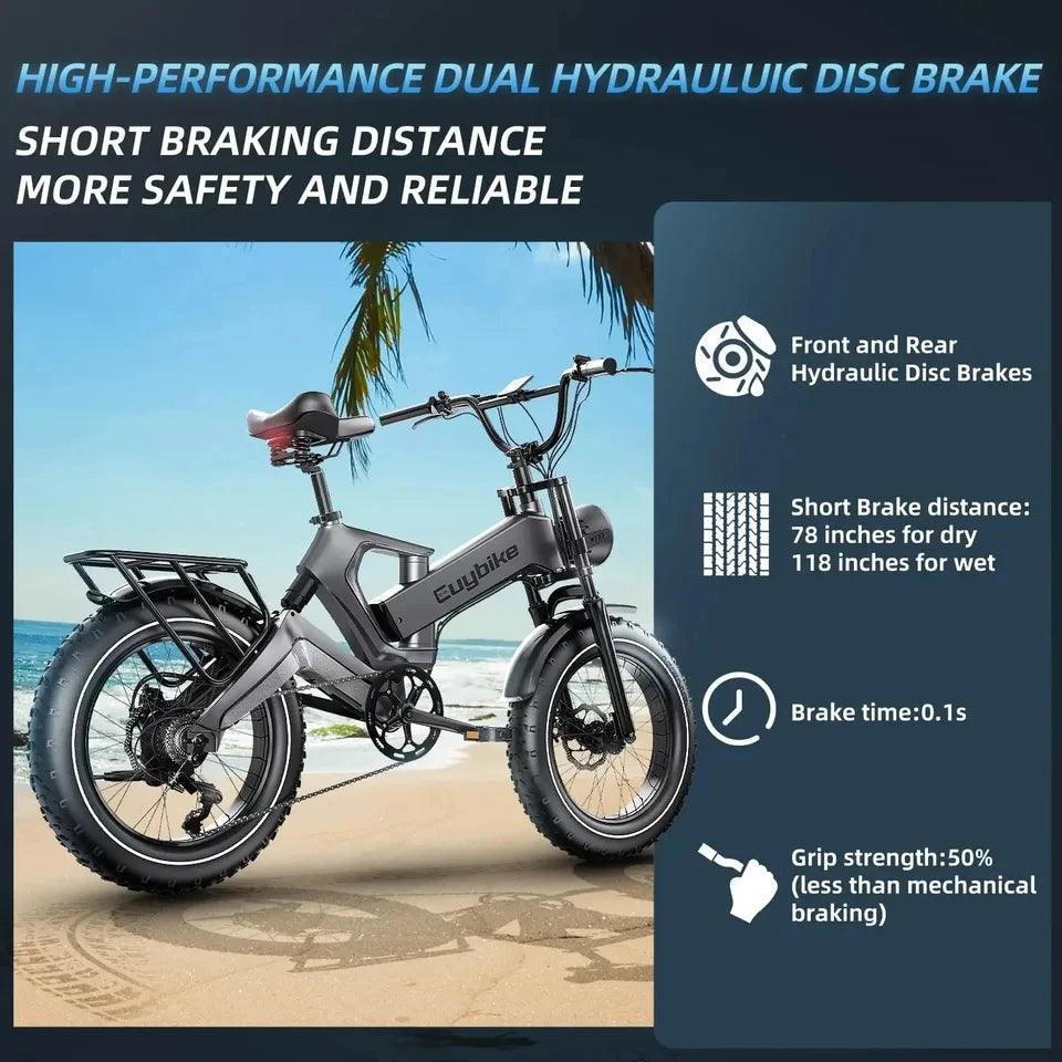 NEW 20 inch 48V 1000W 25AH mountain city adult electric bicycle folding electric fat tire dirt bike electric bicycle ebike