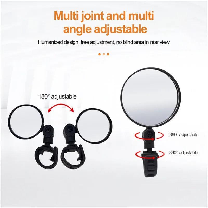 1/2 Piece Universal Bike Rearview Mirror 360 Degree Adjustable Rear View Mirror Cycling Accessories Bicycle Handlebar Mirrors - Franklyn & Page E-Bike Emporium
