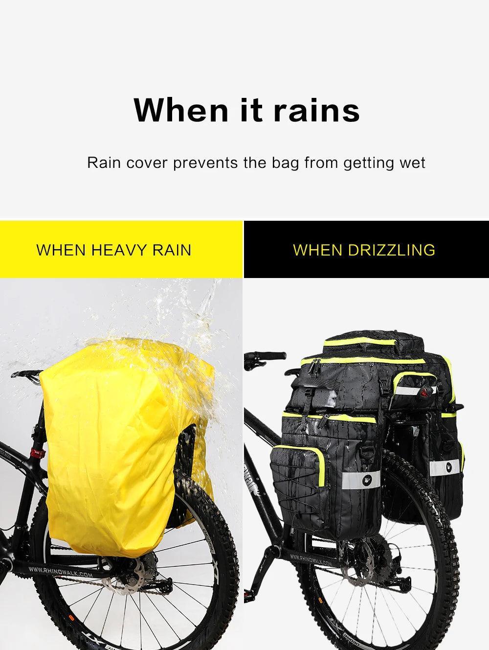 Bike Pannier Bag 3 In 1 Big Capacity With Rain Cover Rear Rack Seat Trunk Bags For Mtb Road Folding Bicycles E-Bike - Franklyn & Page E-Bike Emporium
