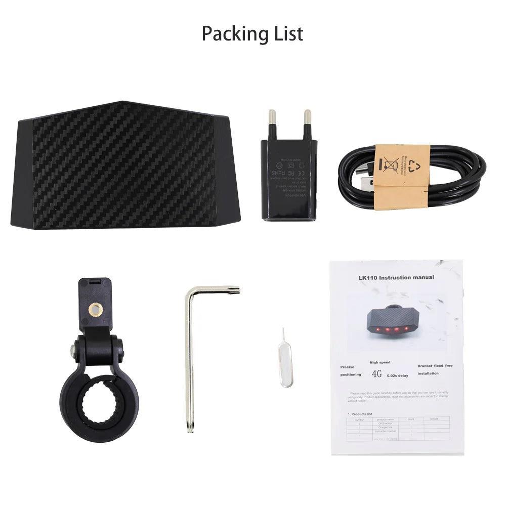 New Tail light Design 4G Bicycle + GPS Tracker Online Real-time Tracking Locator Device For Bike Anti Theft OEM ODM - Franklyn & Page Emporium