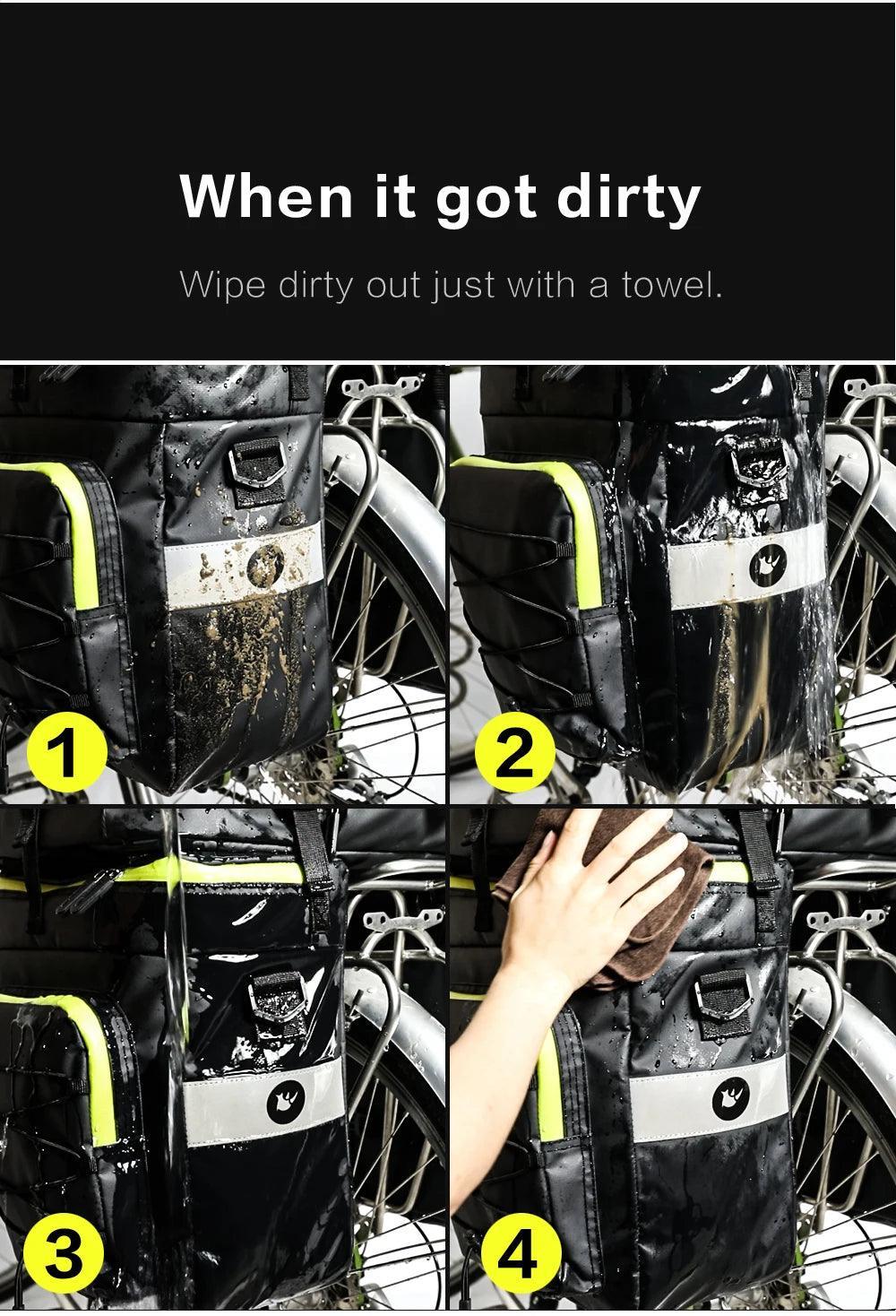 Bike Pannier Bag 3 In 1 Big Capacity With Rain Cover Rear Rack Seat Trunk Bags For Mtb Road Folding Bicycles E-Bike - Franklyn & Page E-Bike Emporium