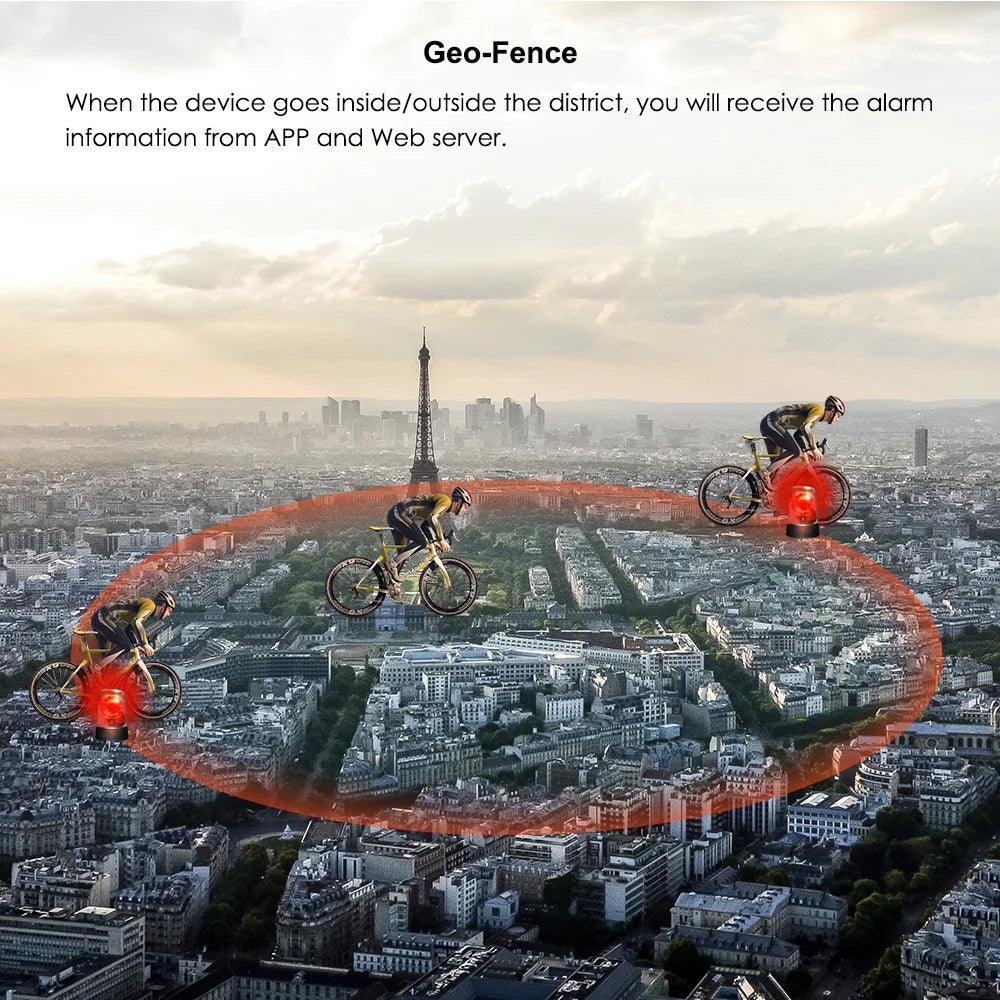 New Tail light Design 4G Bicycle + GPS Tracker Online Real-time Tracking Locator Device For Bike Anti Theft OEM ODM - Franklyn & Page Emporium