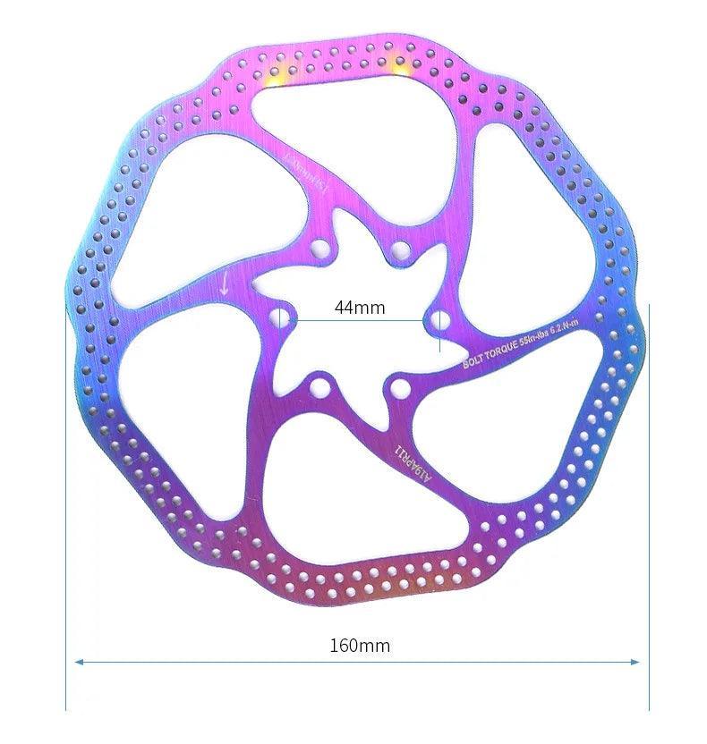 Colorful Mountain Bike Hollow Disc Brake Disc Electric Bicycle Brake Rotor 120/140/145/160/180mm Scooter Bicycle Accessories