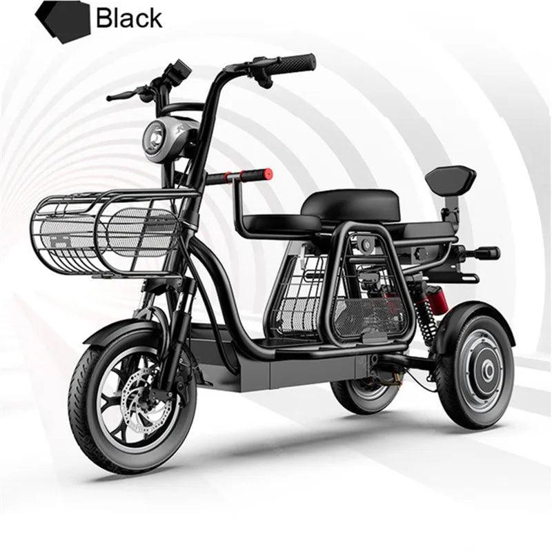 Daibot Electric Scooter Tricycle Three Wheels Electric Scooters 12'' Parent- child White/Blue/Black/Red Adult Electric Bicycle - Franklyn & Page Emporium
