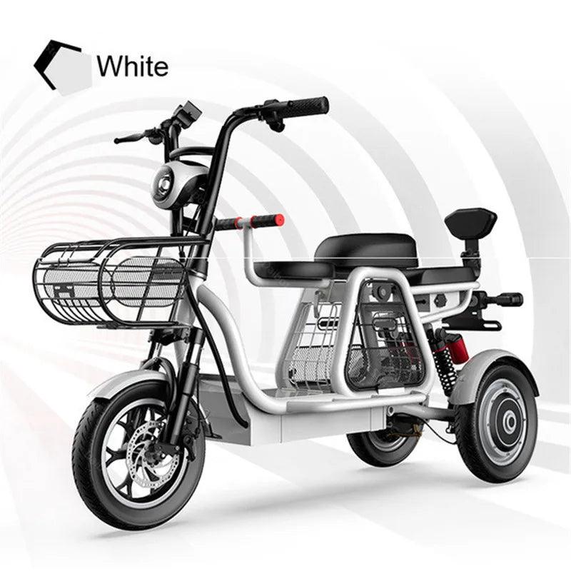 Daibot Electric Scooter Tricycle Three Wheels Electric Scooters 12'' Parent- child White/Blue/Black/Red Adult Electric Bicycle - Franklyn & Page Emporium