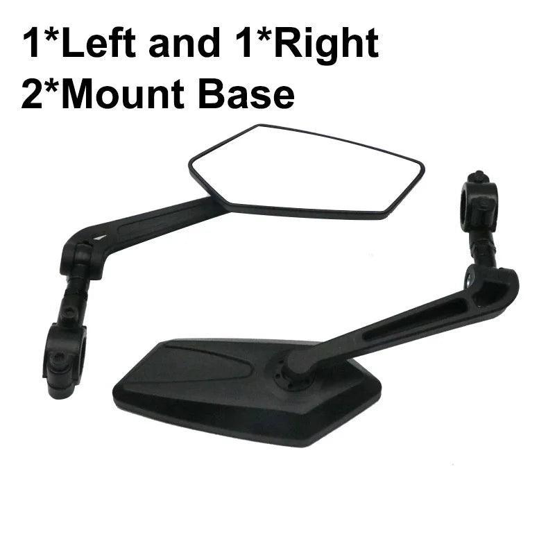 Bicycle Rear View Mirror Bike Cycling Clear Wide Range Back Sight Rearview Reflector Adjustable Handlebar Left Right Mirror - Franklyn & Page E-Bike Emporium