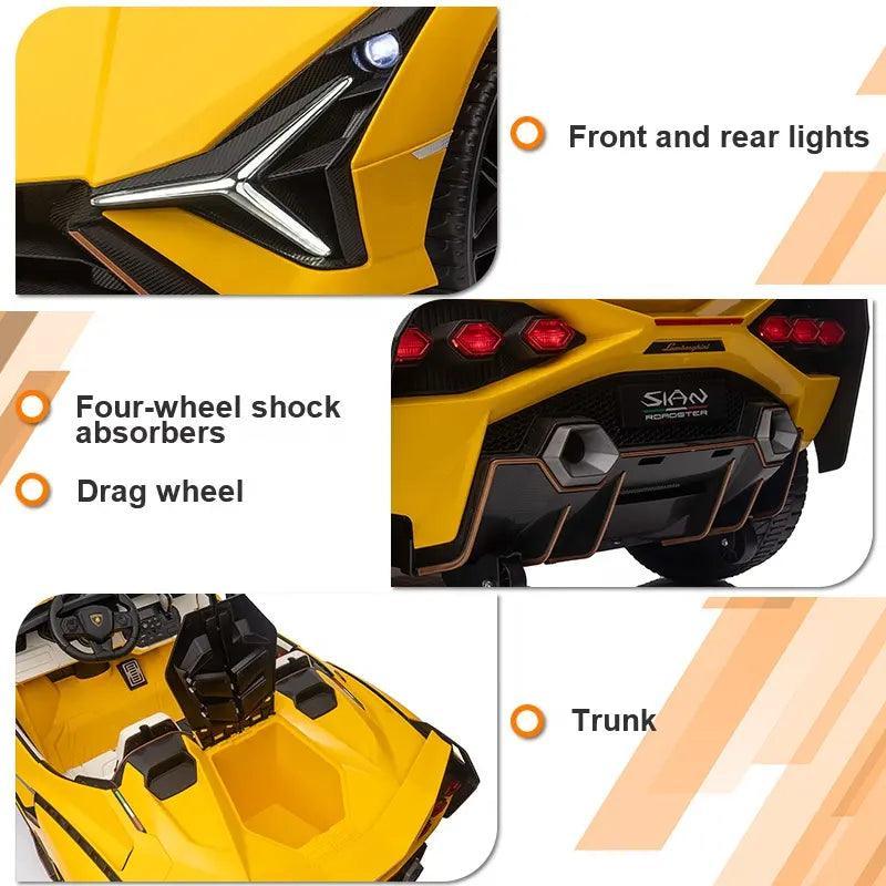 Premium Lamborghini Aventador Ride-On Toy Car for Kids 4x4 with +Remote Control +Storage