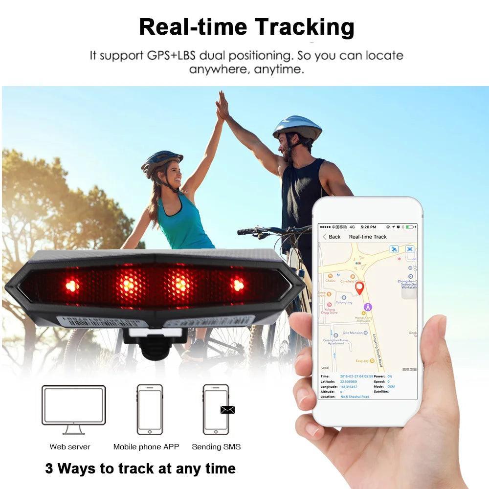 New Tail light Design 4G Bicycle + GPS Tracker Online Real-time Tracking Locator Device For Bike Anti Theft OEM ODM - Franklyn & Page Emporium