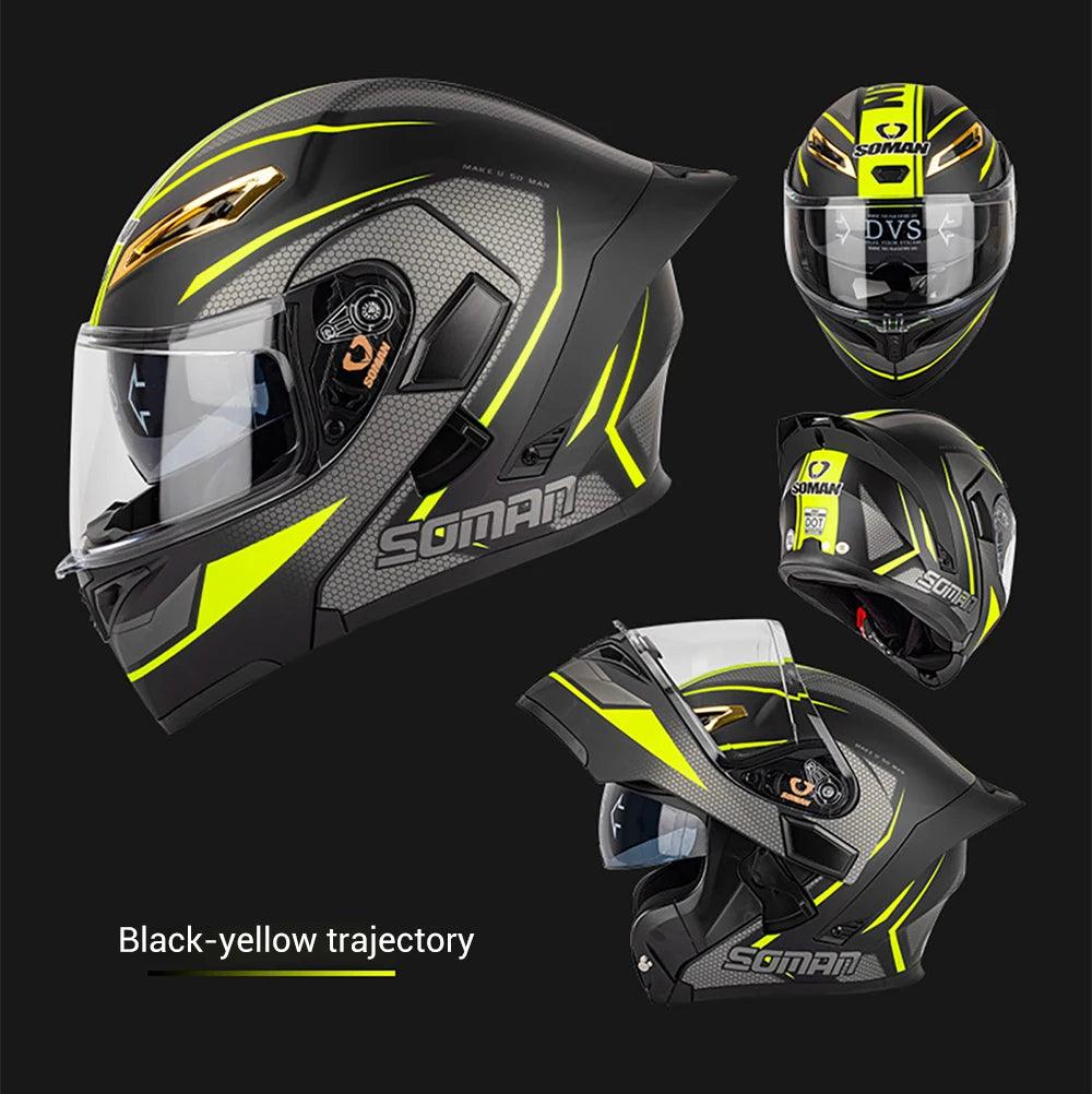 Motorcycle Helmet Double Lens Full Face Helmet Wear-Resistant Head Protection Anti-Slip Motocross Kask Breathable Casco Capacete - Franklyn & Page Emporium