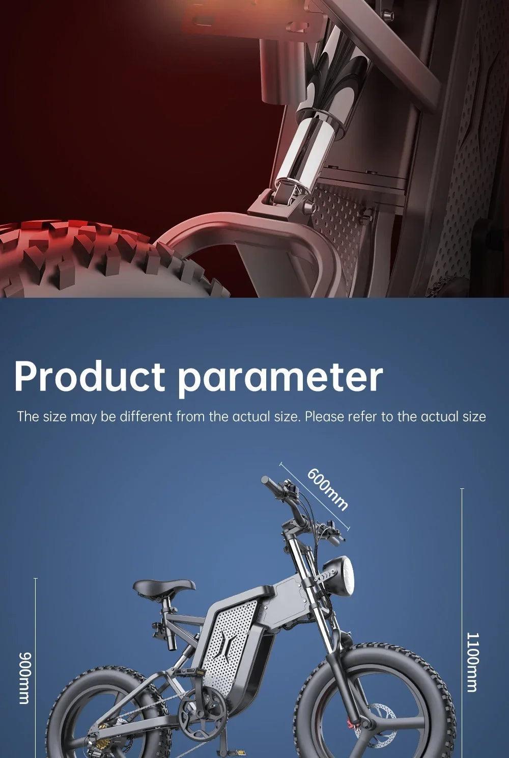 E-Bike Adults 20 Inch 48v 2000W 35AH Electric Bicycle Motocross Off-Road - Franklyn & Page Emporium