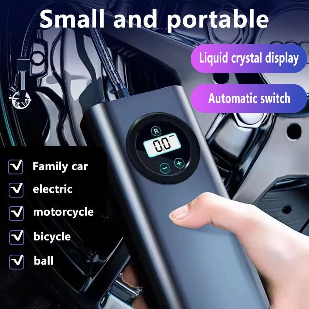 Electric Air Compressor Rechargeable High Precision Car Tyre Inflator LCD Display Portable Air Pump for Car Motorcycle Bike Ball - Franklyn & Page Emporium