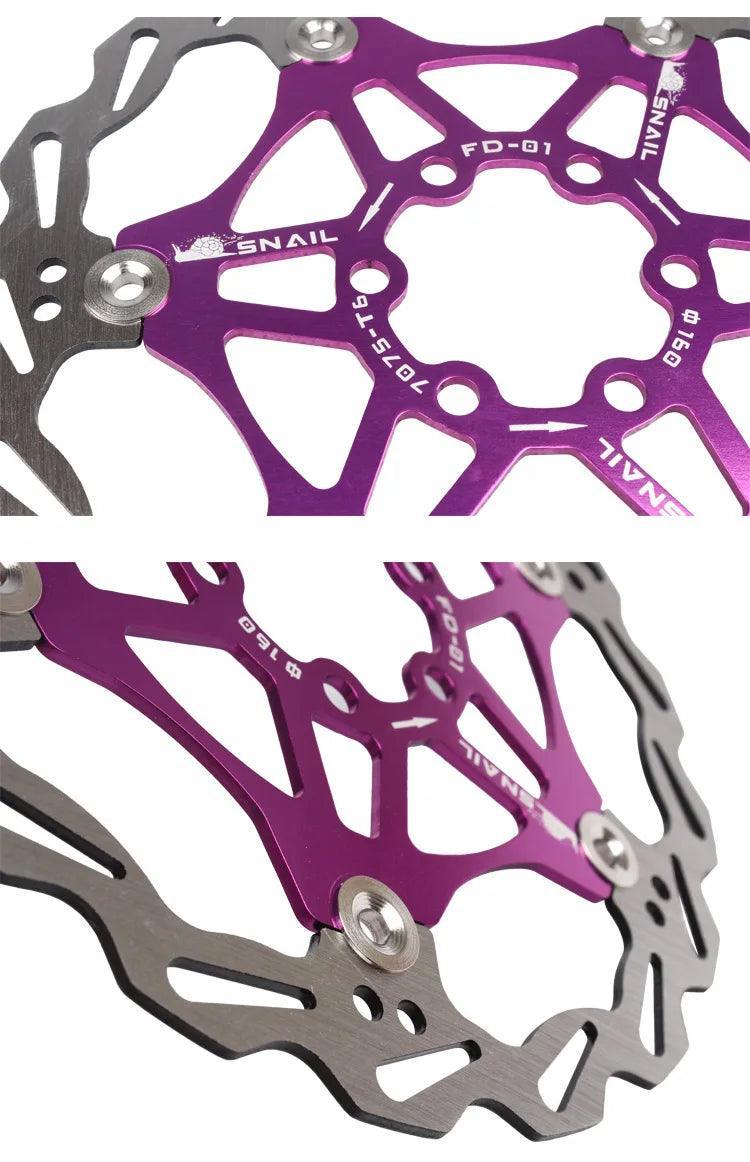Snail Floating Disc Mountain Bike Cooling Floating Disc Ultra-light Six Pin Disc Brake Disc 160 180 203mm Accessories