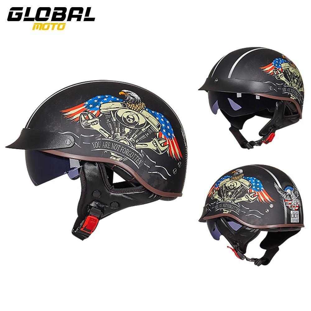 Retro Motorbike Helmet Summer Men Motorbike Riding Protective Helmet Women Motorcycle Half Helmet