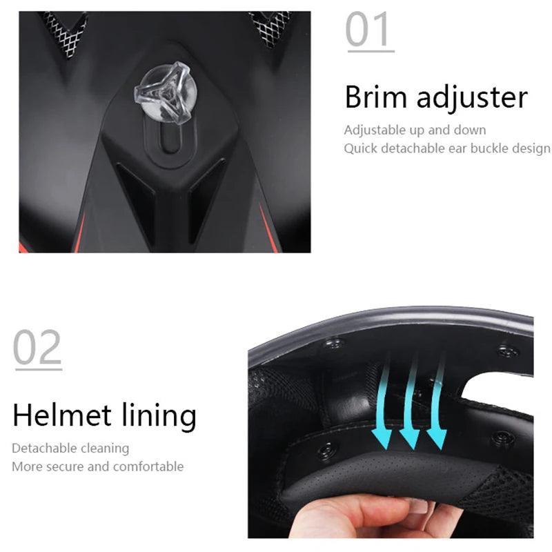 Helmets Motocross Kask Cross Downhill Soporte Casco Off Road Helmet Racing Classic Motorcycle with Goggles - Franklyn & Page Emporium