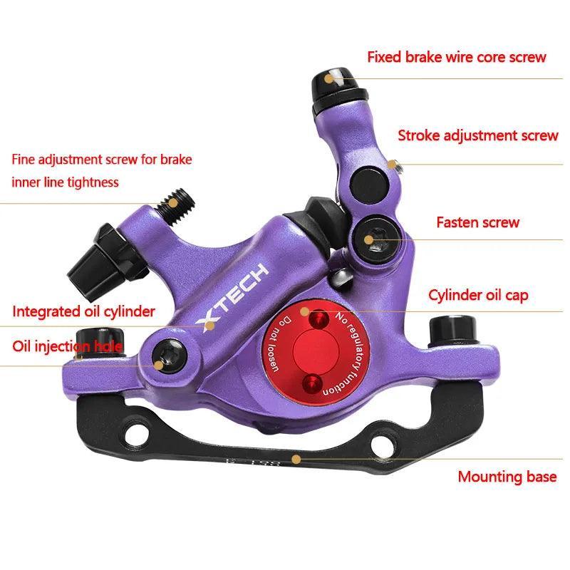 ZOOM XTECH HB100 Hydraulic Disc Brake Calipers Front & Rear Black Red Gold Blue Purple Brake For MTB Bicycle Brake Set