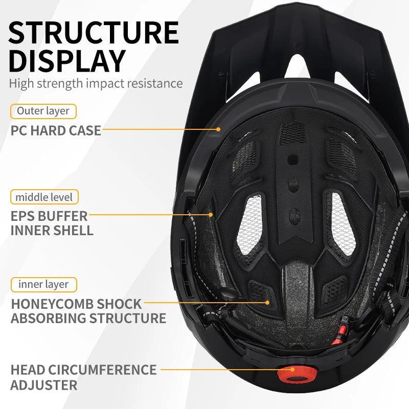 Bicycle Bike Helmet Full Face Detachable One-piece - Franklyn & Page Emporium