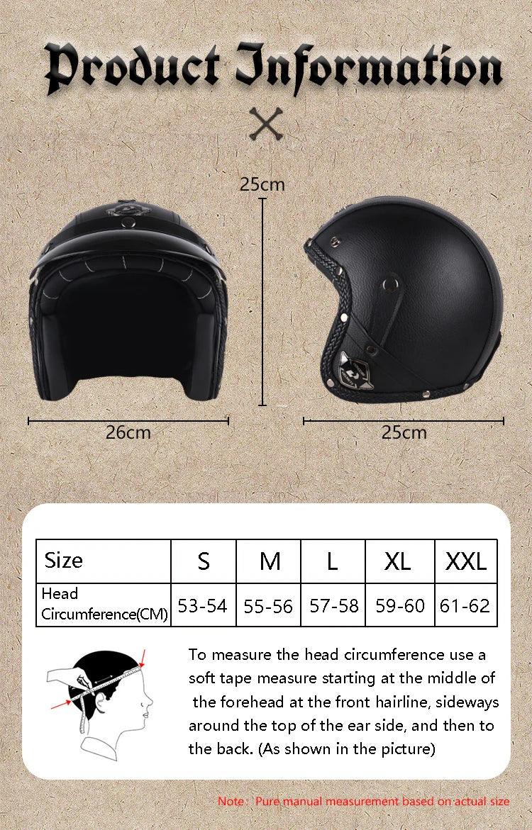 DOT Open Face Three Quarters Casco Moto Motorcycle Accessories Men Moto Helmets Certificated Retro Motorcycle Helmet Free Goggle