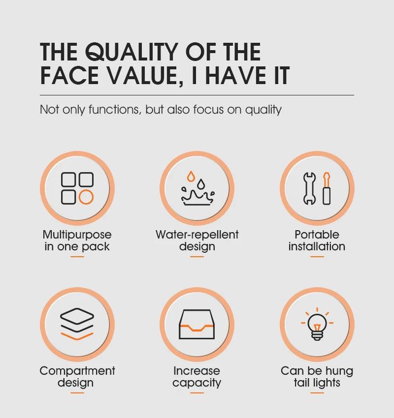 Waterproof MTB Bike Pannier Bag 8.3L Bike Trunk Bag Cycling Bicycle Rear Rack Storage Luggage Bag Shoulder Bag - Franklyn & Page Emporium