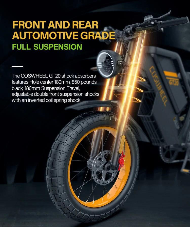 Retro Dirt Fat Tire E-bike 1500w Motor Long Range 20x4.0 City Off-Road Fat Ebike Electric Bicycle - Franklyn & Page Emporium