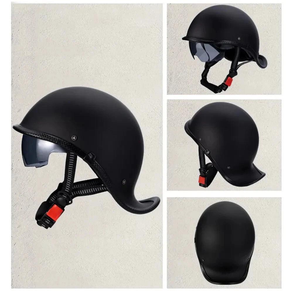 Retro Helmet Half Face Windshield Motorcycle Helmet Men Women Scooter Casco Motorbike Cycling Helmet ABS Material