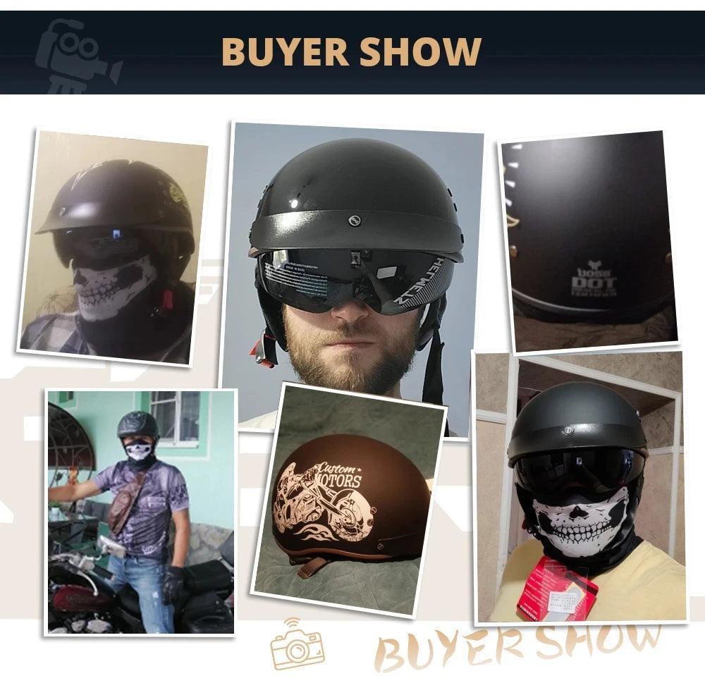 Retro Motorbike Helmet Summer Men Motorbike Riding Protective Helmet Women Motorcycle Half Helmet
