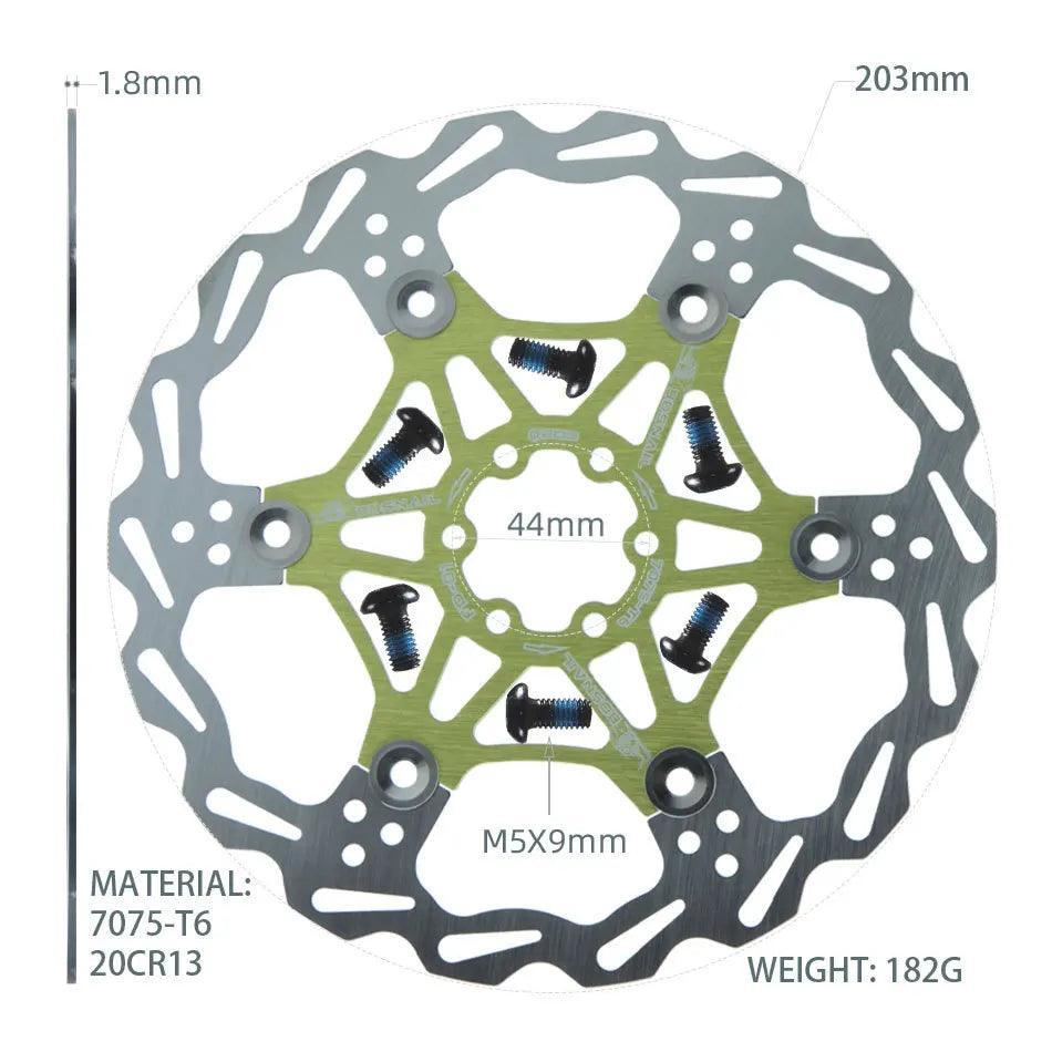 Snail Floating Disc Mountain Bike Cooling Floating Disc Ultra-light Six Pin Disc Brake Disc 160 180 203mm Accessories