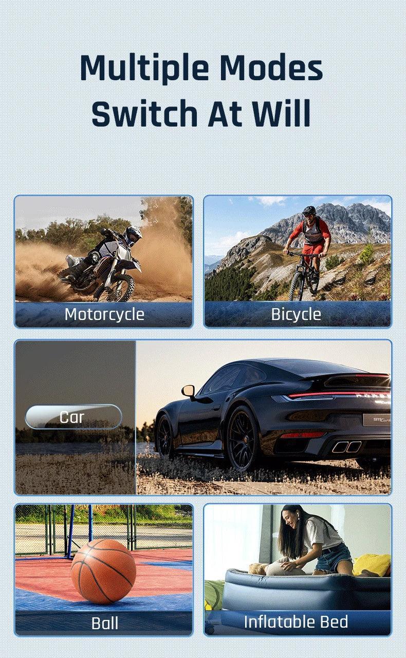 Car Tire Air Pump 12V 150PSI Air Compressor Portable Wired Electric Inflator For Car Motorcycle Bicycle with Extended Power Cord - Franklyn & Page Emporium