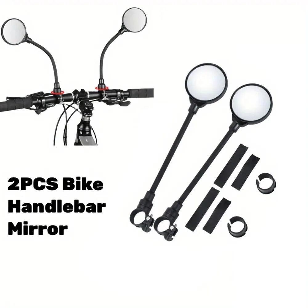 2PCS Bike Mirror Bike Handlebar Wide Angle Rearview Mirror Rotatable Shockproof And Adjustable - Franklyn & Page E-Bike Emporium