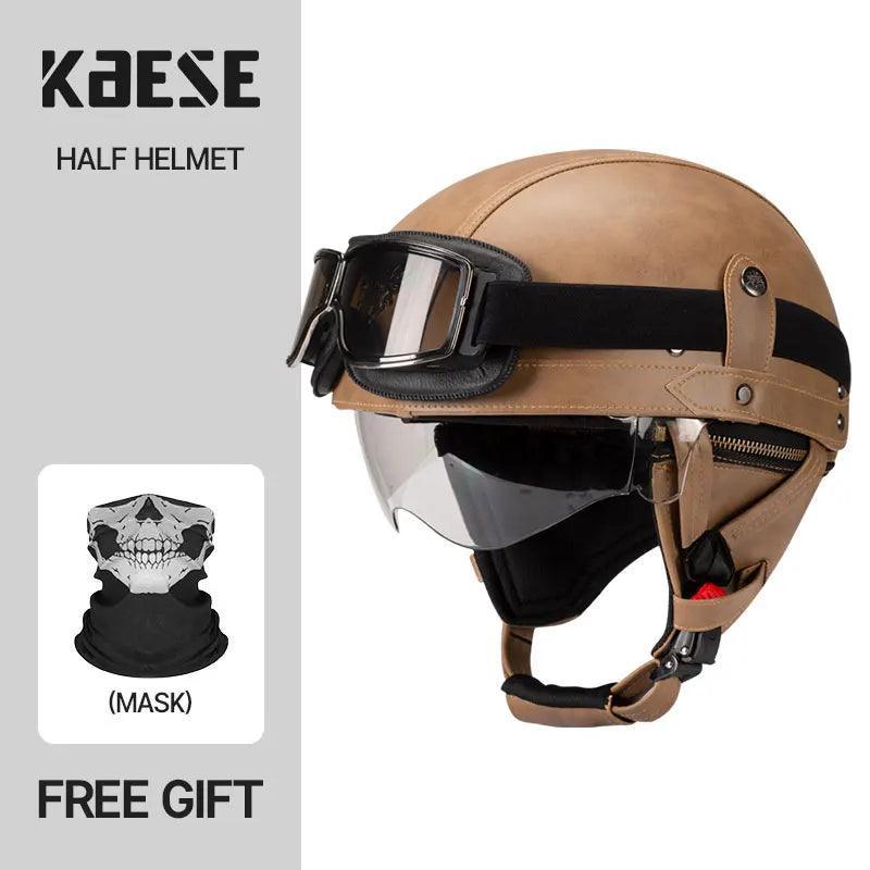 Vintage Black Motorcycle Helmet Retro Half Helmet Shell Matte Motorbike Protection Safety Cap Cascos Para Motos