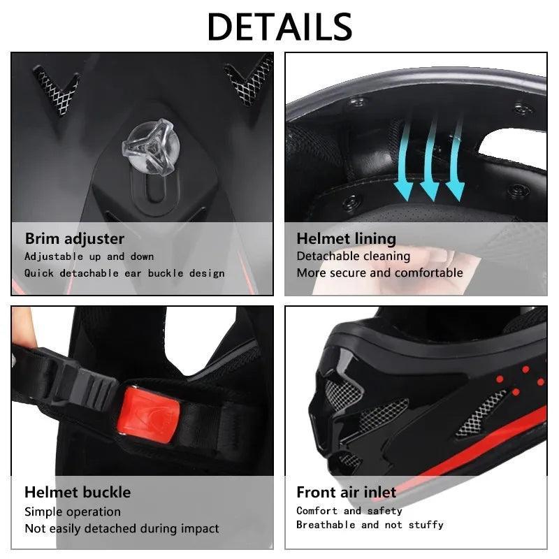 Adult & Kids Female Male Helmets Motocross Kask Cross Downhill Soporte Casco Sandbox Snowboarding Helmet Racing Enduro - Franklyn & Page E-Bike Emporium