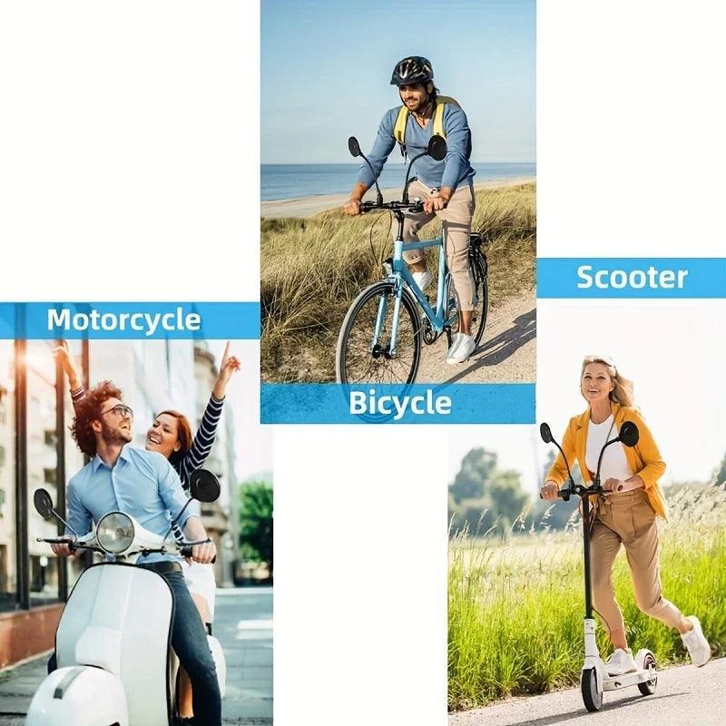2PCS Bike Mirror Bike Handlebar Wide Angle Rearview Mirror Rotatable Shockproof And Adjustable - Franklyn & Page E-Bike Emporium