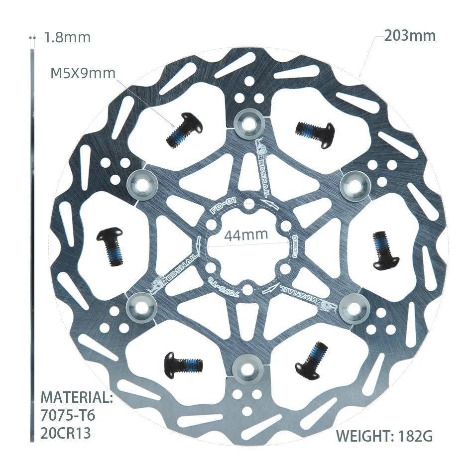 Snail Floating Disc Mountain Bike Cooling Floating Disc Ultra-light Six Pin Disc Brake Disc 160 180 203mm Accessories