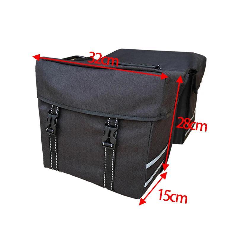Waterproof Bike Double Pannier Bags 25L Large Capacity Bicycle Saddle Bag with Carrying Handle for Cycling Touring Shopping - Franklyn & Page Emporium