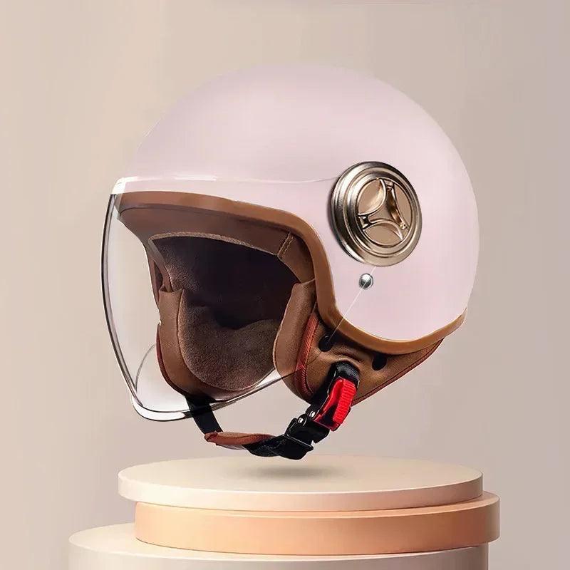 Vintage Electric Motorcycle Helmet Vintage Casque Anti Mist Hat Men's and Women's Skateboarding Warm Helmet Winter Safety Helmet - Franklyn & Page Emporium