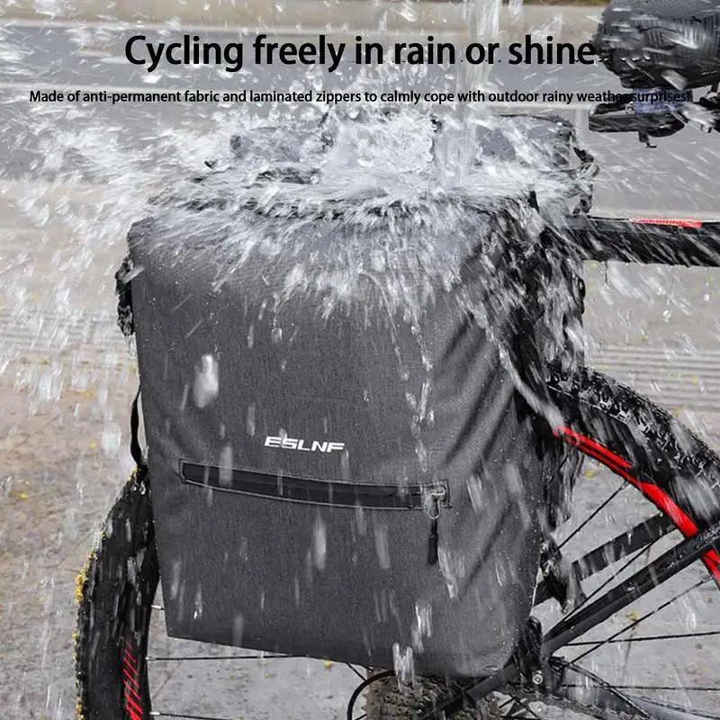 Portable Waterproof Bicycle Carrier Bag 28L Rear Rack Trunk Bike Luggage Carrier Tail Seat Pannier Portable Double Bike Bag - Franklyn & Page Emporium