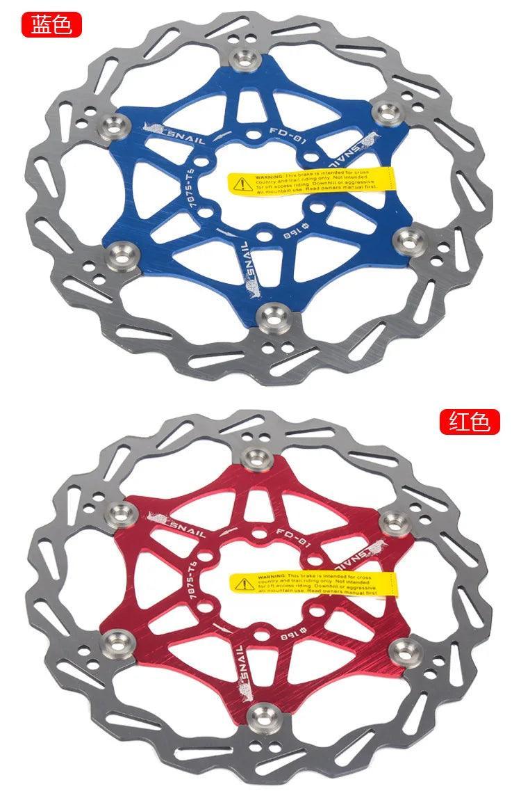 Snail Floating Disc Mountain Bike Cooling Floating Disc Ultra-light Six Pin Disc Brake Disc 160 180 203mm Accessories