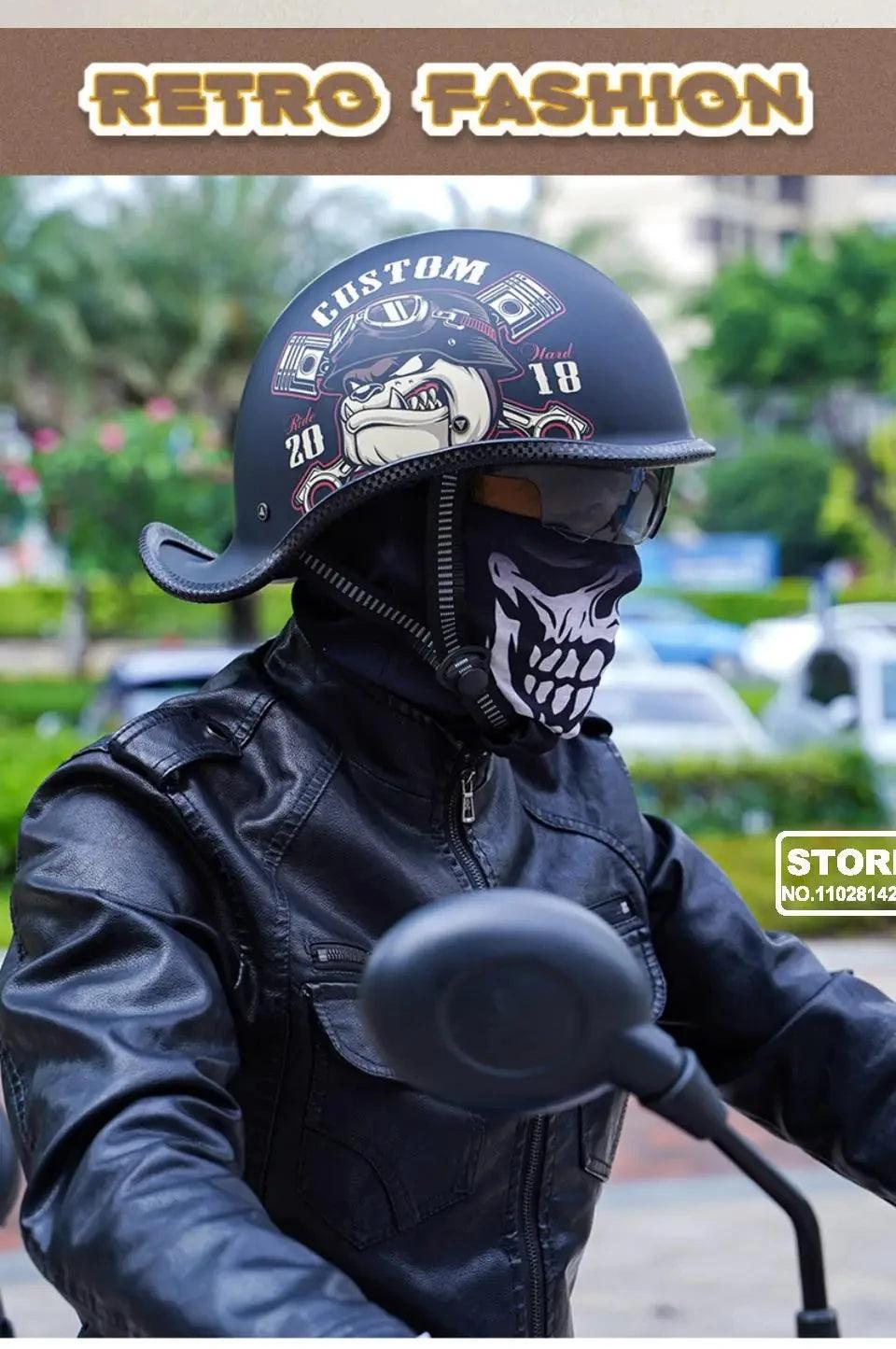 Retro Helmet Half Face Windshield Motorcycle Helmet Men Women Scooter Casco Motorbike Cycling Helmet ABS Material