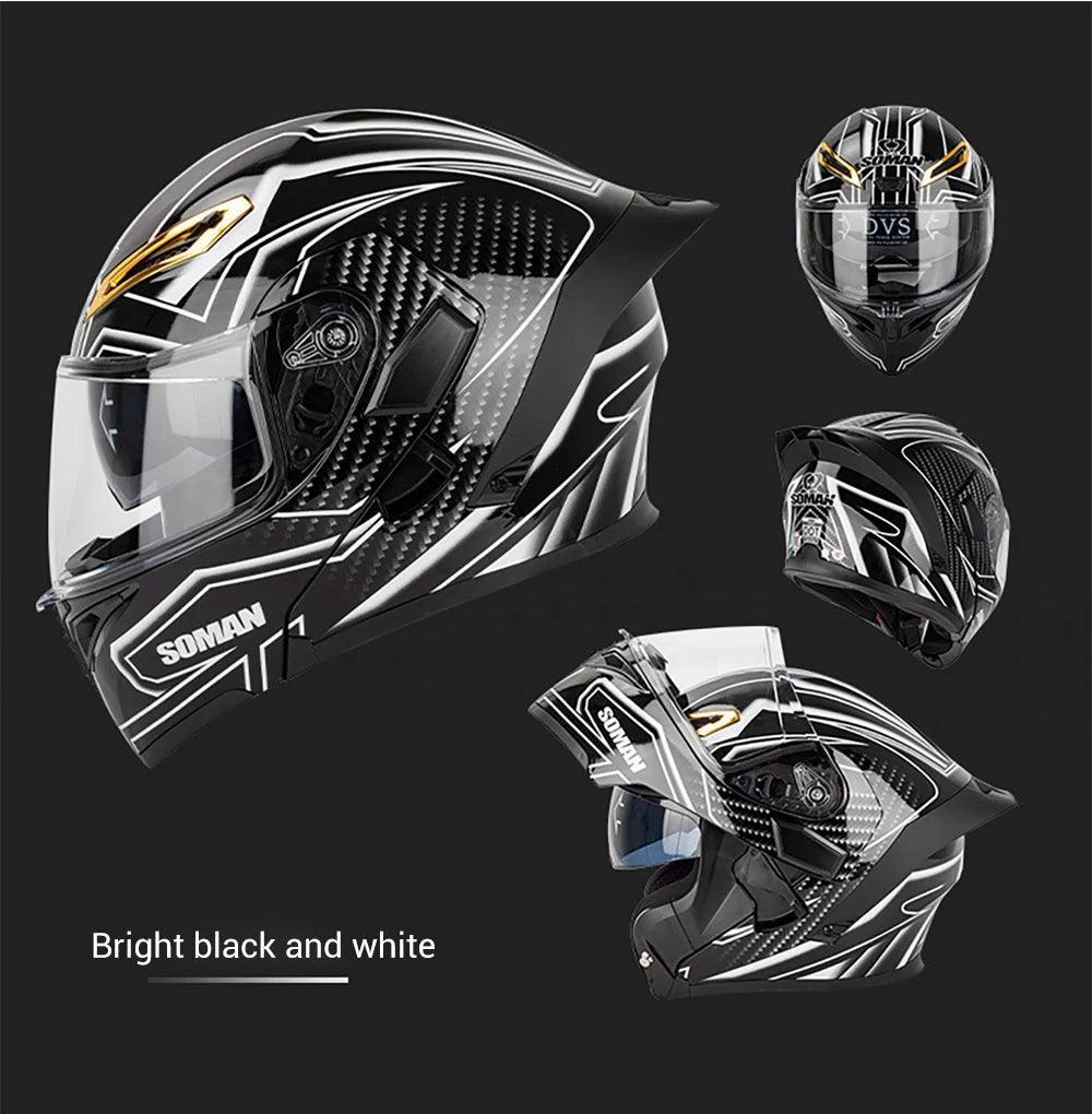 Motorcycle Helmet Double Lens Full Face Helmet Wear-Resistant Head Protection Anti-Slip Motocross Kask Breathable Casco Capacete - Franklyn & Page Emporium