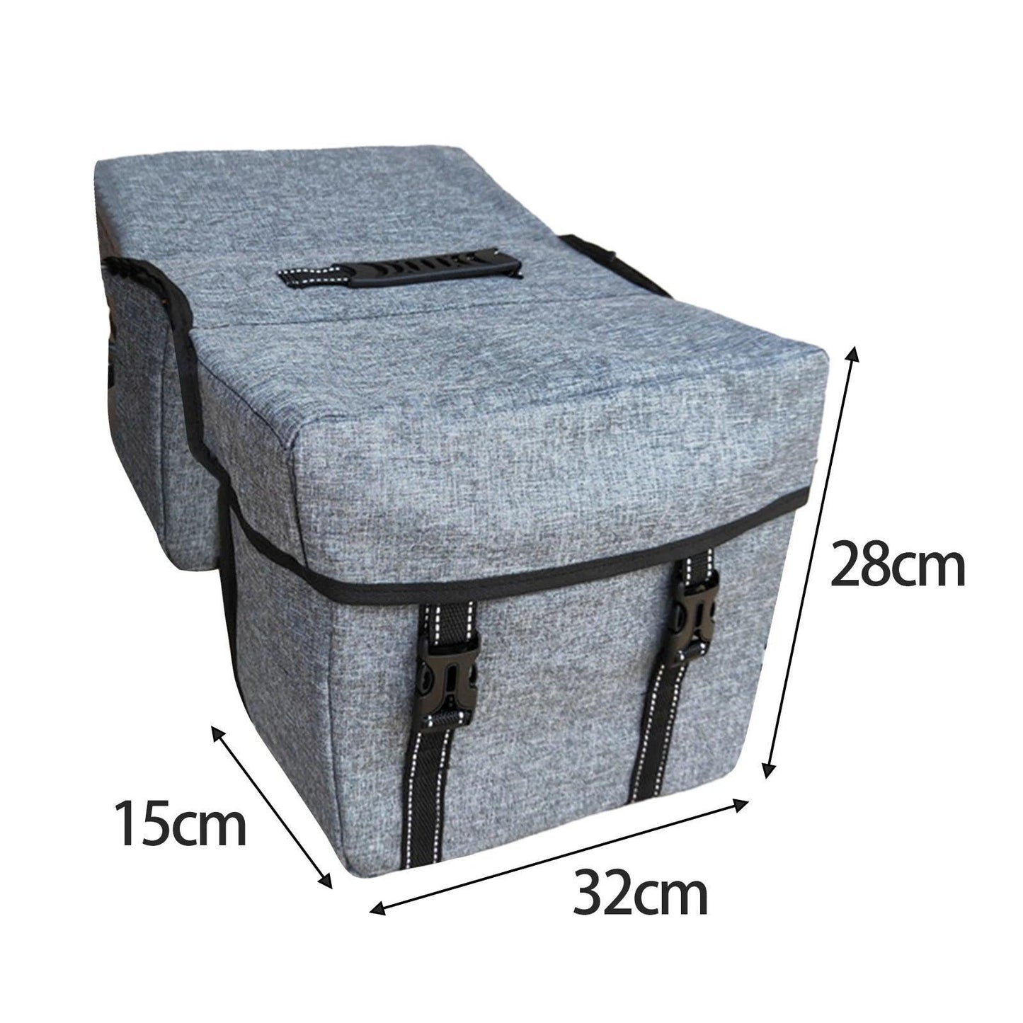 Waterproof Bike Double Pannier Bags 25L Large Capacity Bicycle Saddle Bag with Carrying Handle for Cycling Touring Shopping - Franklyn & Page Emporium