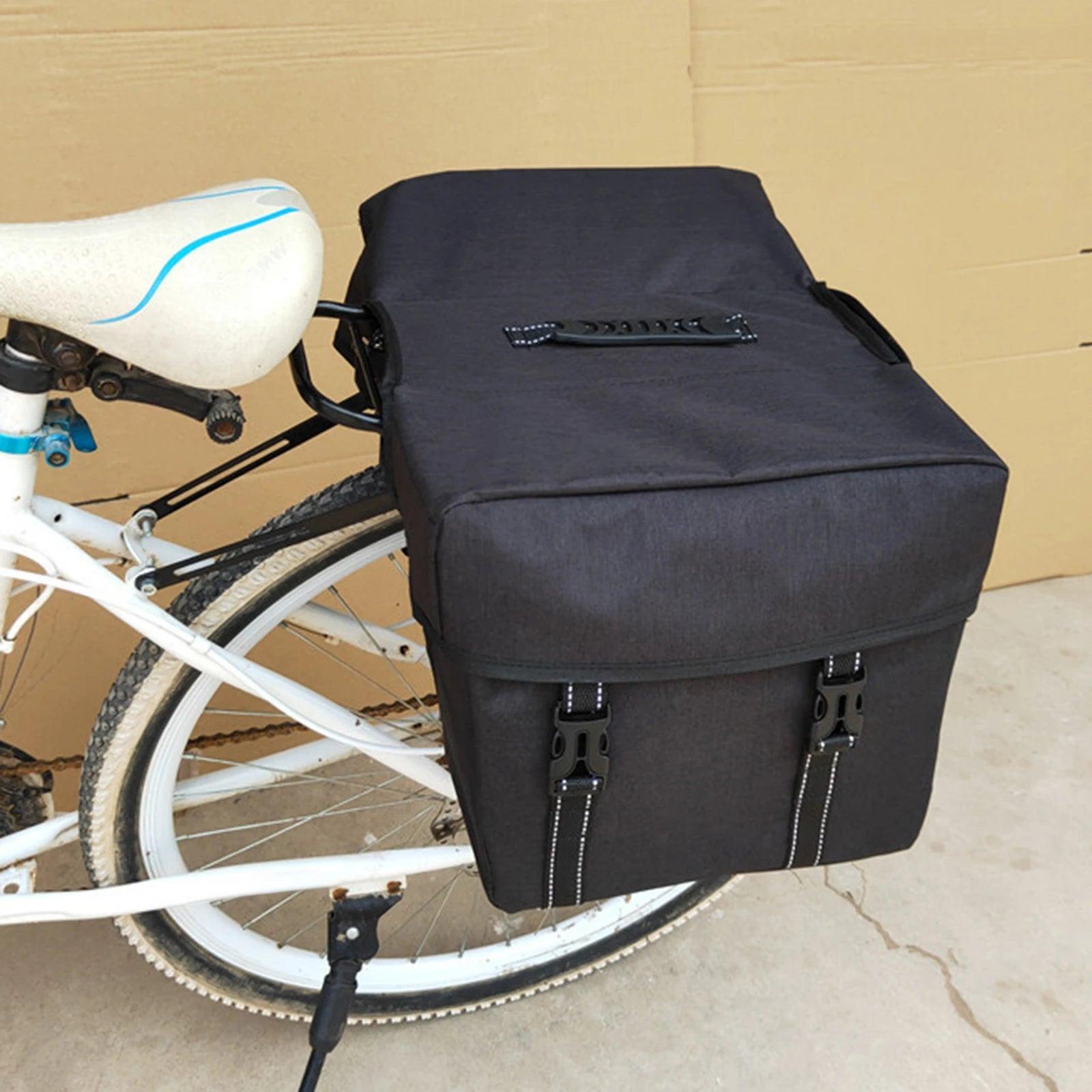 Waterproof Bike Double Pannier Bags 25L Large Capacity Bicycle Saddle Bag with Carrying Handle for Cycling Touring Shopping - Franklyn & Page Emporium