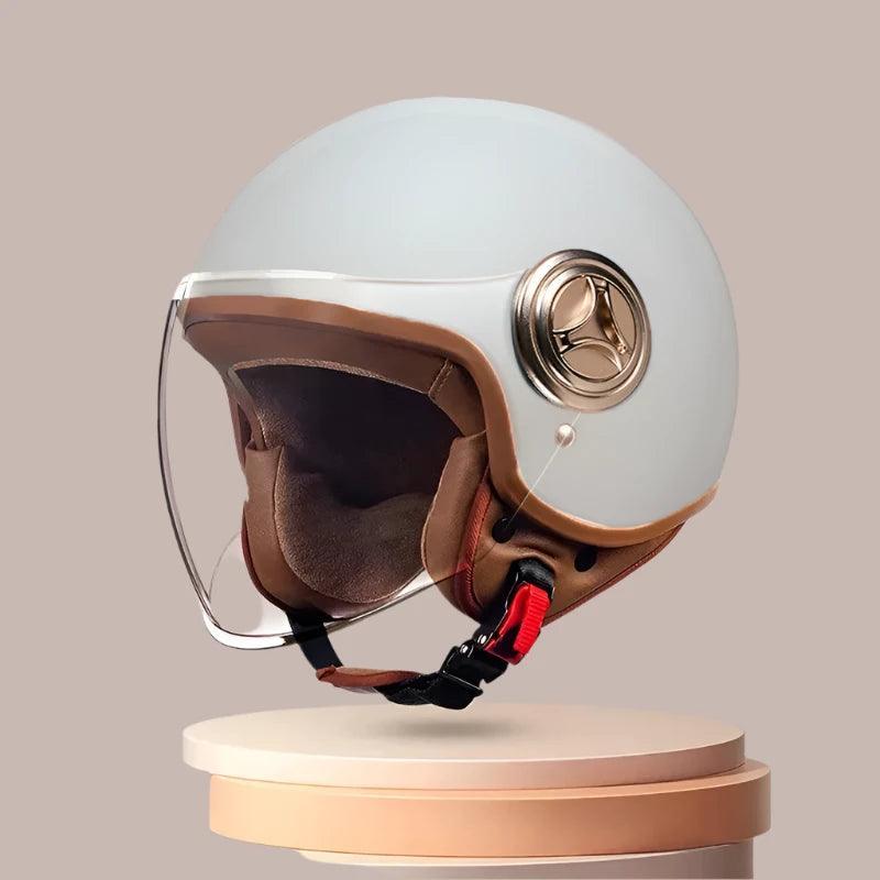 Vintage Electric Motorcycle Helmet Vintage Casque Anti Mist Hat Men's and Women's Skateboarding Warm Helmet Winter Safety Helmet - Franklyn & Page Emporium