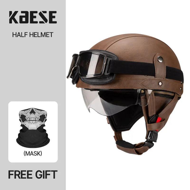 Vintage Black Motorcycle Helmet Retro Half Helmet Shell Matte Motorbike Protection Safety Cap Cascos Para Motos