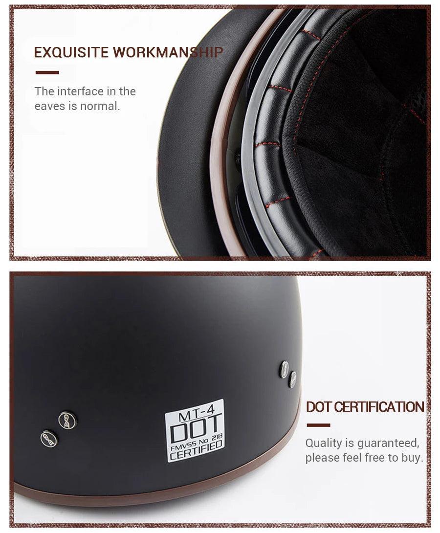 Retro Motorbike Helmet Summer Men Motorbike Riding Protective Helmet Women Motorcycle Half Helmet