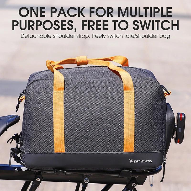 Waterproof MTB Bike Pannier Bag 8.3L Bike Trunk Bag Cycling Bicycle Rear Rack Storage Luggage Bag Shoulder Bag - Franklyn & Page Emporium