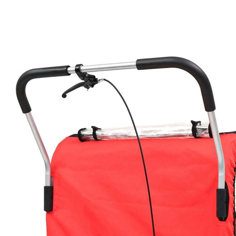 Child Bike Trailer Double Seat Carrier Converts to Stroller Foldable Children Bicycle Trailer for Toddlers Kids Pet Bike Trailer