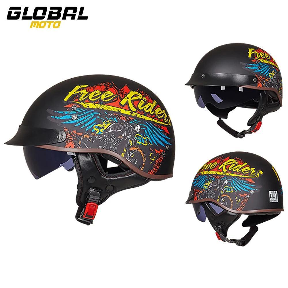 Retro Motorbike Helmet Summer Men Motorbike Riding Protective Helmet Women Motorcycle Half Helmet