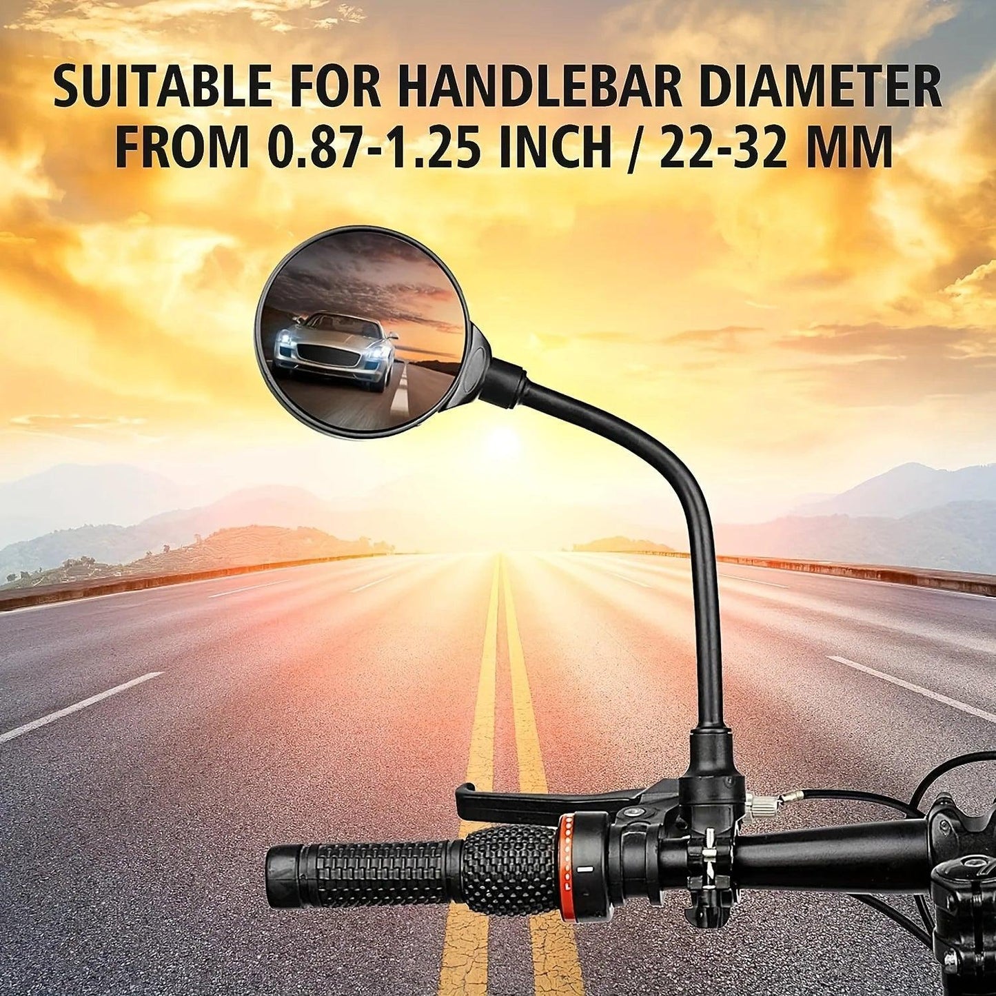2PCS Bike Mirror Bike Handlebar Wide Angle Rearview Mirror Rotatable Shockproof And Adjustable - Franklyn & Page E-Bike Emporium