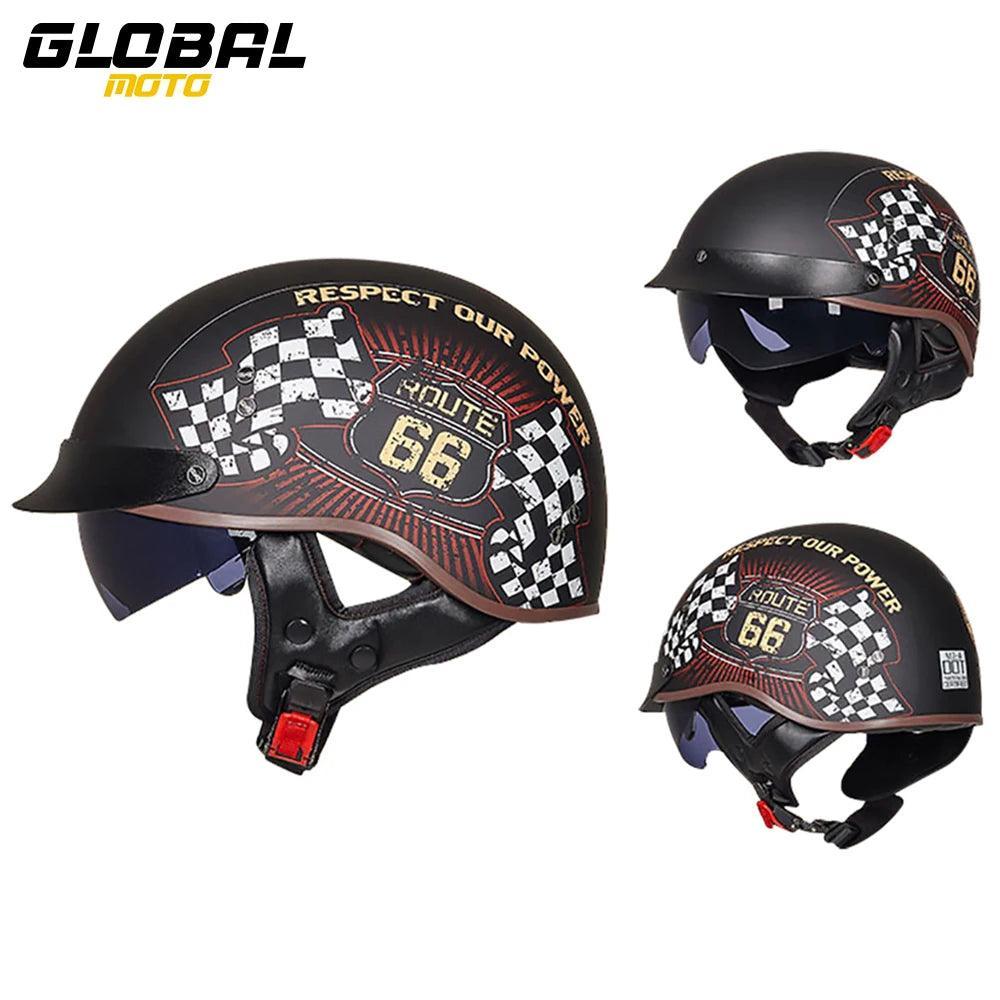 Retro Motorbike Helmet Summer Men Motorbike Riding Protective Helmet Women Motorcycle Half Helmet